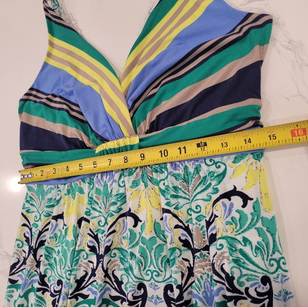 Soma Striped and Patterned Soft Jersey Ajustable Straps Maxi Dress Medium - Picture 6 of 8